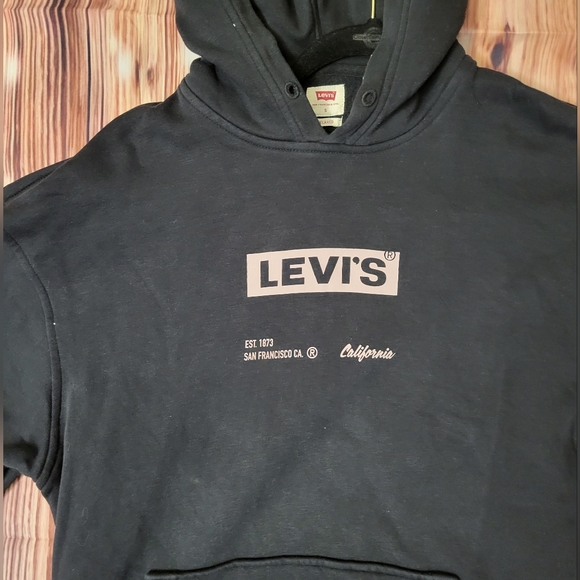 Mens Levis Black Hoodie - Picture 2 of 5